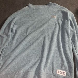 Pink stadium mock neck pullover